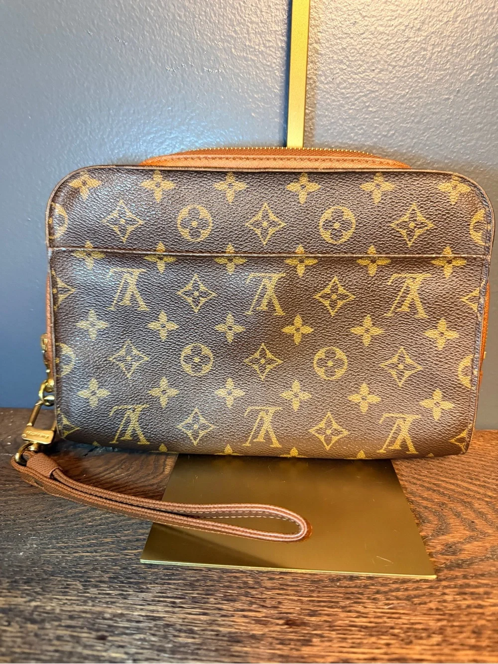 Louis Vuitton Monogram Canvas Wristlet Clutch - Brown/Gold